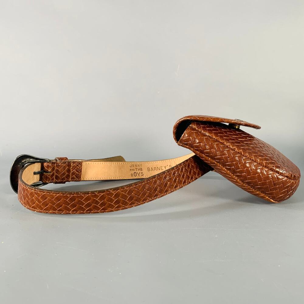 JENNY AND THE BOYS Size S Brown Woven Leather Belt Bag - Picture 2 of 5